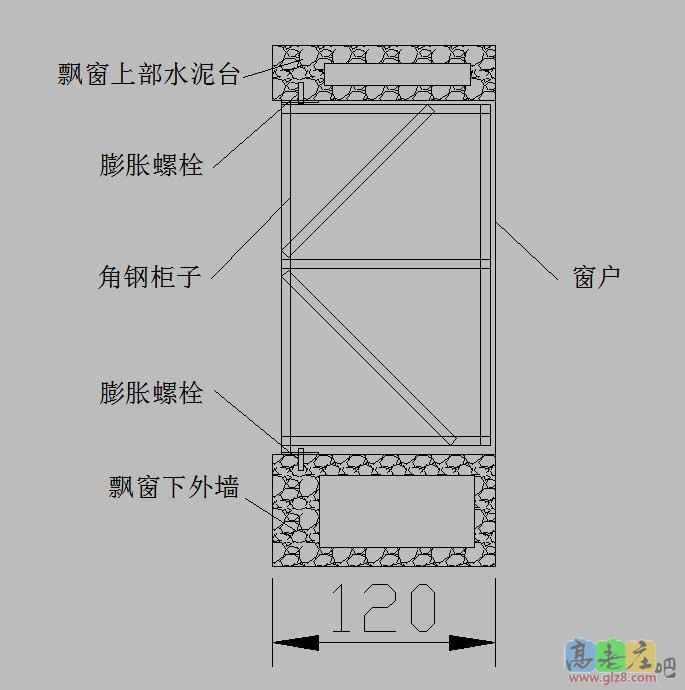 飘窗柜子受理支点在外墙上