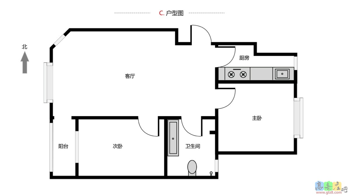 凑合看吧，户型图。80平。东西通透。