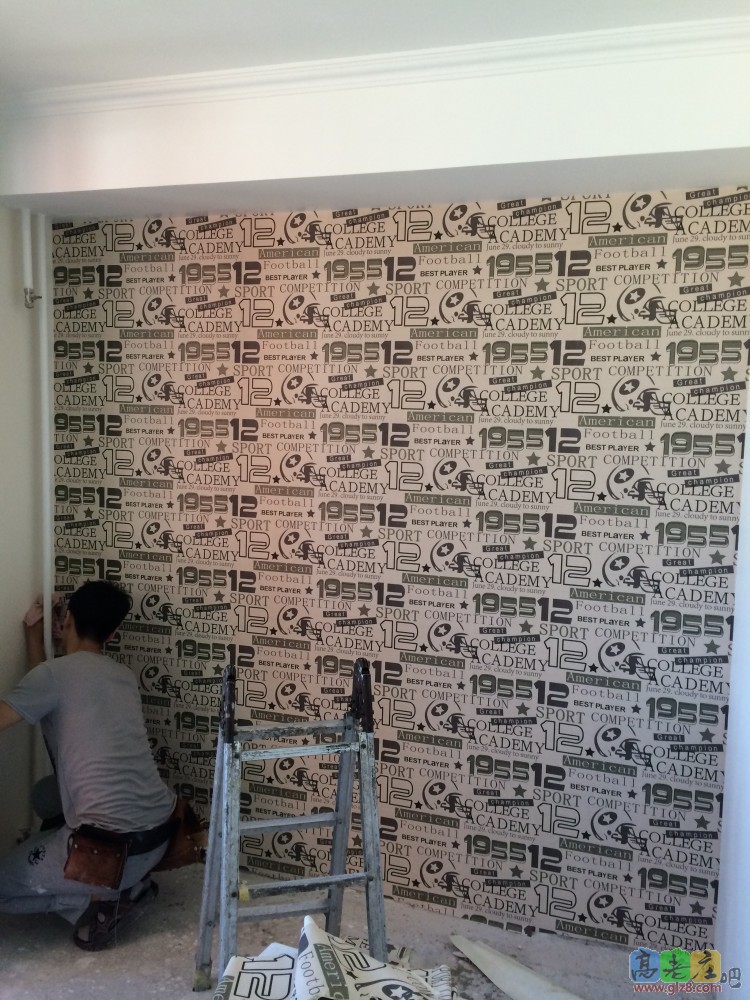 三卧背景墙施工中