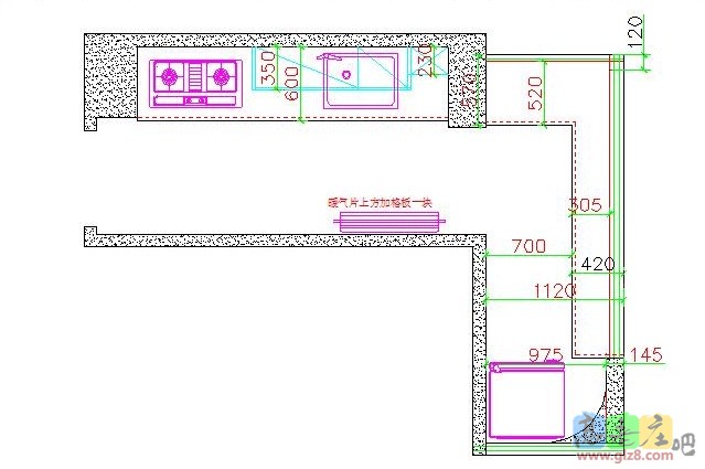 图1，厨房+阳台