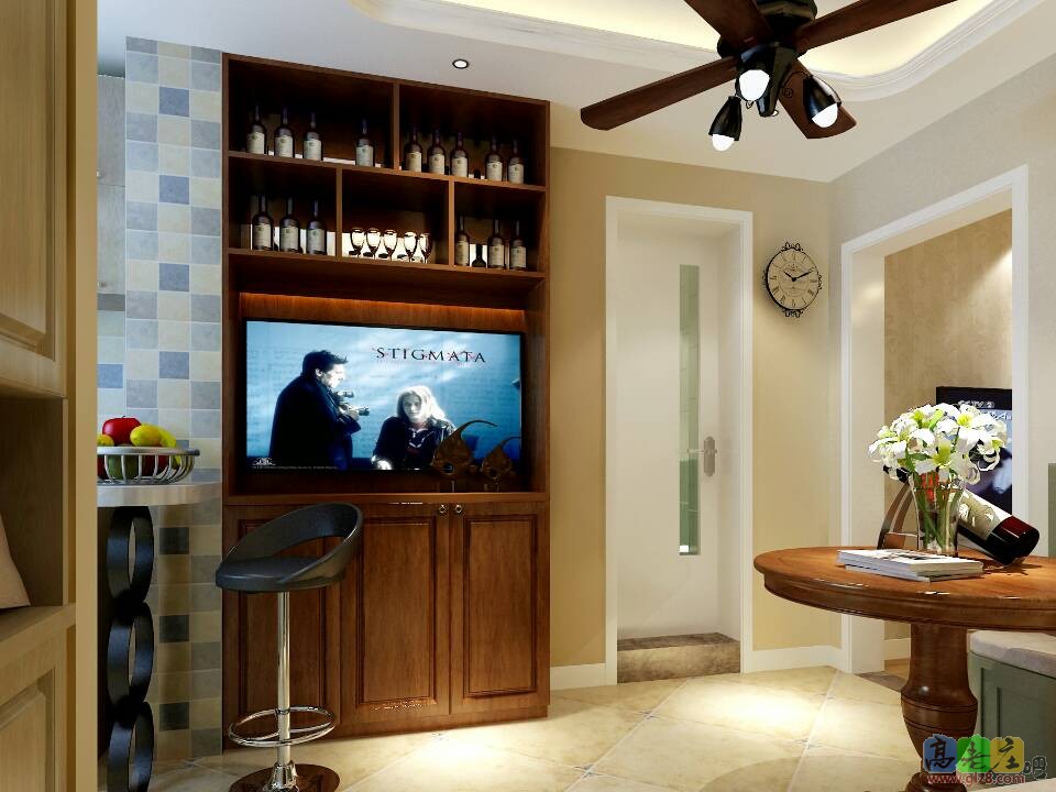 这是餐厅的酒柜和吧台