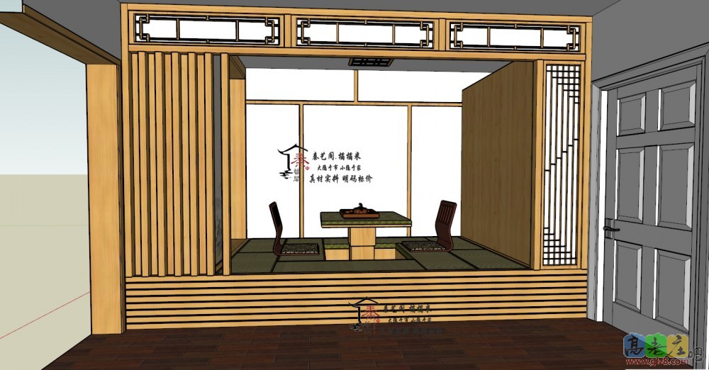 秦艺阁榻榻米实木柱子