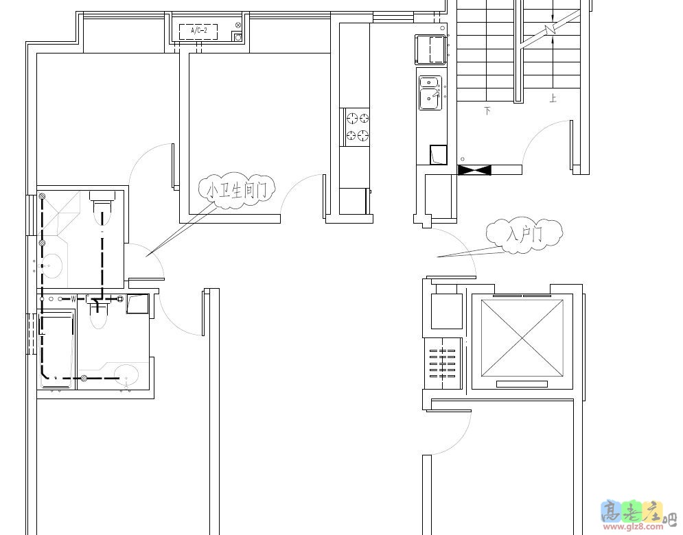 卫生间门与入户门相对