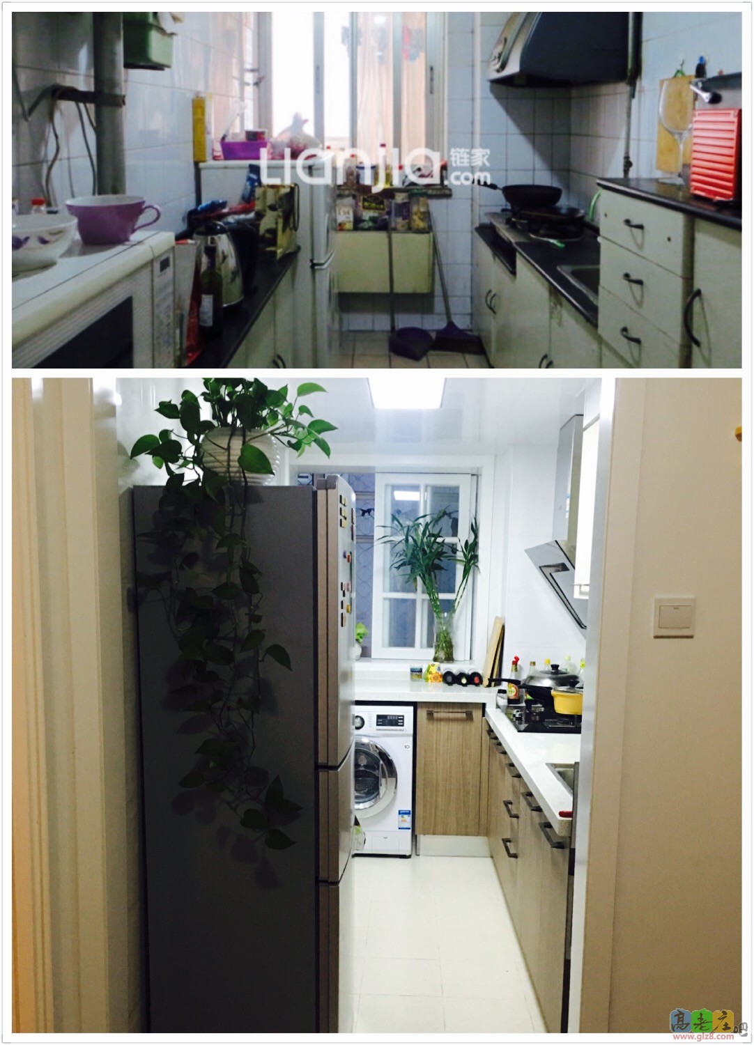 厨房前后对比